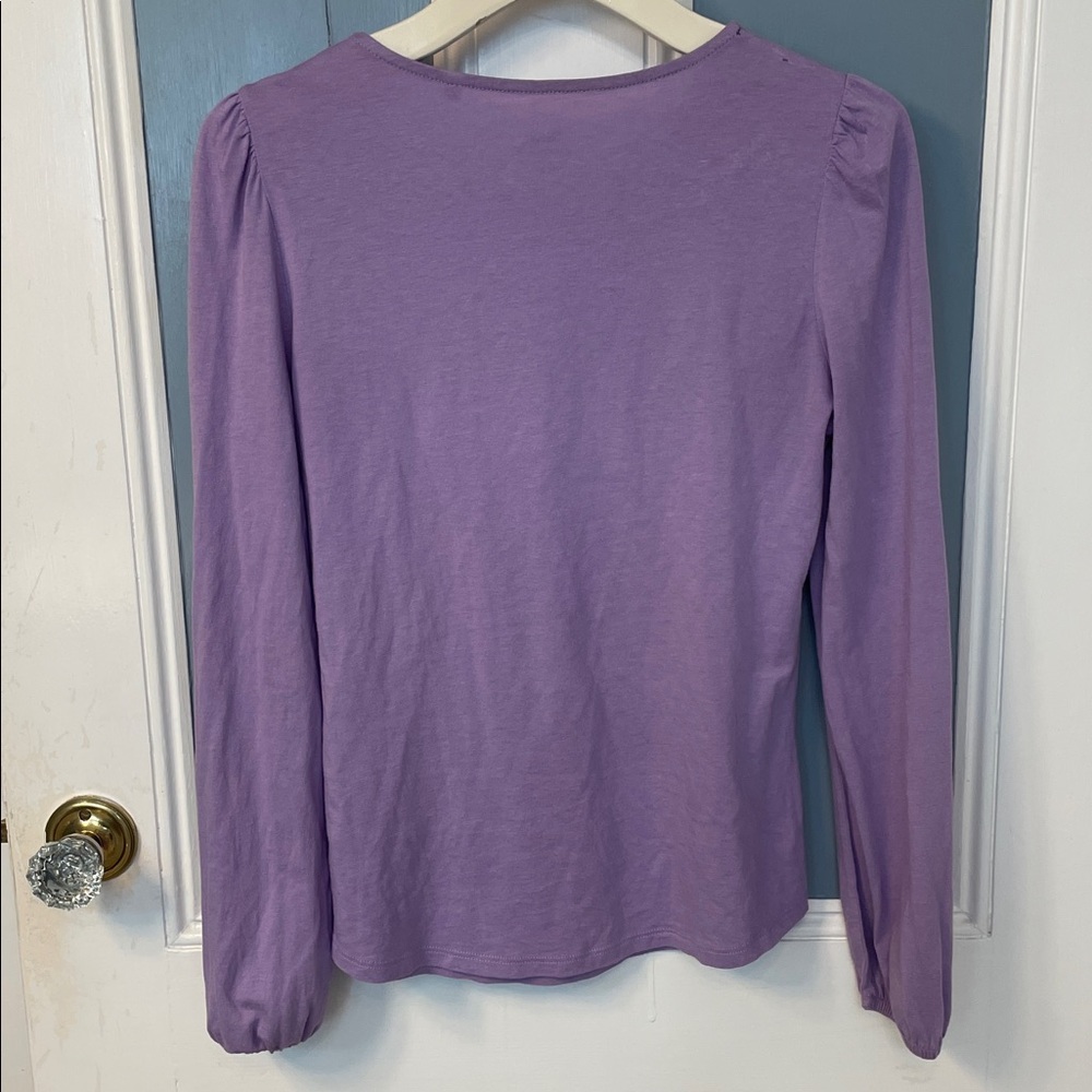 Boden Supersoft Puff Shoulder Long Sleeve T-Shirt Top Cool Lilac Purple Lavender - Picture 4 of 7
